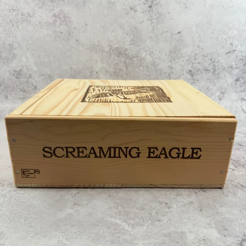 Screaming Eagle 2022 Oakville Cabernet Sauvignon Wooden Wine‎ Box Crate 3 Bottle